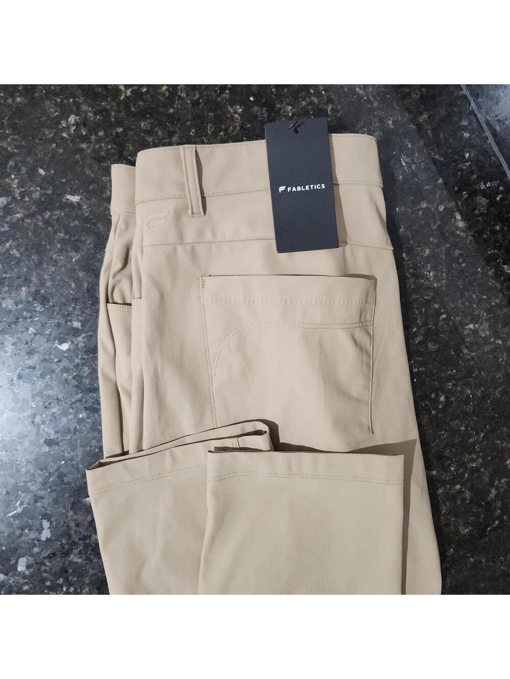 NWT Fabletics High Side Chino Pants Stretch Performance Golf Casual Preppy 32x32
